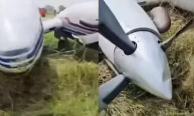 private aircraft crashes in farrukhabad  major disaster averted