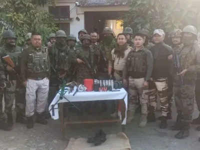 manipur  security forces recover huge cache of arms  amp  ammo in kakching  churachandpur