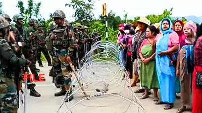 manipur  bridge construction in chandel creates standoff between security forces and locals