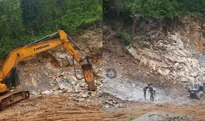 assam  illegal stone mining threatens eco sensitive zone in chandubi  locals accuse forest dept of collusion