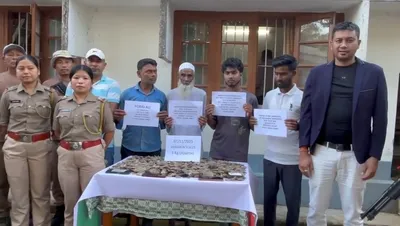 assam  pangolin scales seized in dima hasao  four held