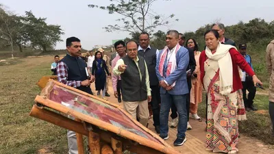 assam  unesco team visits ahom era maidam site at charaideo