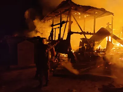 manipur  massive fire destroys property worth lakhs in chandel