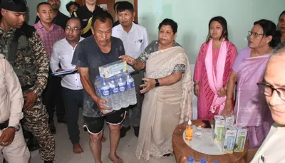 manipur governor visits flood relief camp  assures assistance to affected families