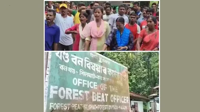 assam  protests erupt in nagaon after woman killed by wild elephant on world elephant day