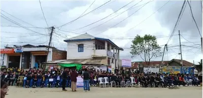 manipur  teachers  students protest bomb threat  seek school security