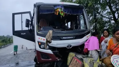 assam  bus crashes onto highway divider in kokrajhar  18 injured