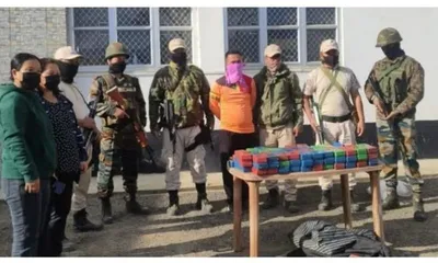 manipur  smuggler arrested with heroin worth rs 2 6 crore in churachandpur