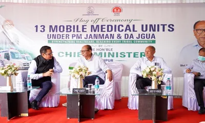 manipur cm flags off 13 mobile medical units to improve healthcare access in hill districts