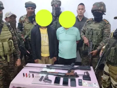 manipur  two kcp pwg cadres held in bishnupur