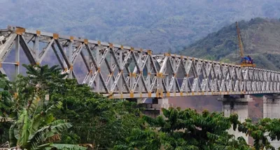 manipur  world’s tallest railway pier bridge nears completion  construction works delayed due to violence