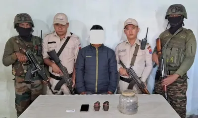 manipur  man arrested with two high explosive grenades in imphal east