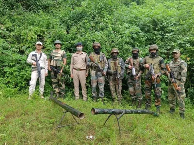 manipur  two militant hideouts destroyed  large cache of arms seized