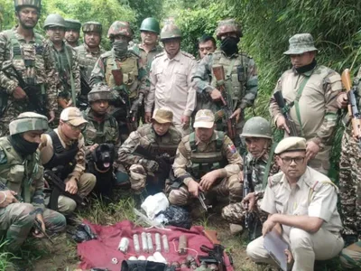 manipur  two militant hideouts busted in bishnupur  imphal