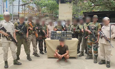 manipur  assam rifles net rs 9 cr worth contraband  apprehend two smugglers in chandel operation