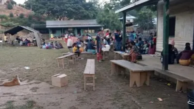 over 1 000 myanmar refugees flee to manipur due to aerial bombings