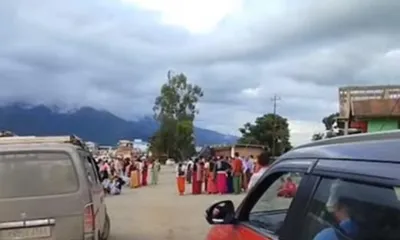 manipur  jac blocks nh 2 over death of woman at rims hospital