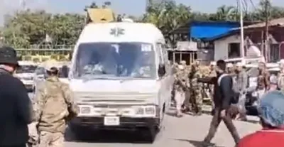 manipur violence  injured security personnel airlifted from moreh  reaches imphal