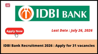 idbi bank recruitment 2026   apply for 31 vacancies