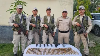 manipur  police seize firearms and ammunition in imphal east