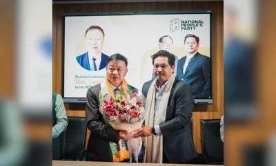 manipur  ex outer mp lorho s  pfoze joins npp after resigning from npf