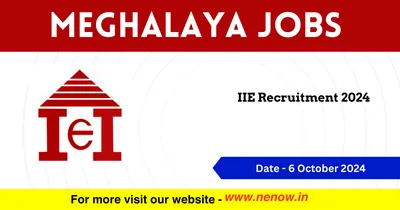 meghalaya jobs   iie recruitment 2024