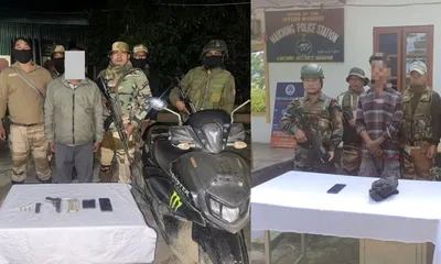 manipur  unlf k  uppk cadres nabbed  arms  amp  cash seized