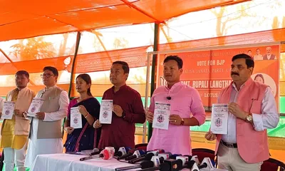 assam elections 2026  bjp releases dima hasao manifesto with focus on development  autonomy