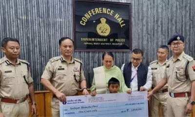 manipur  first ever rs1 cr sbi payout to family of deceased police personnel