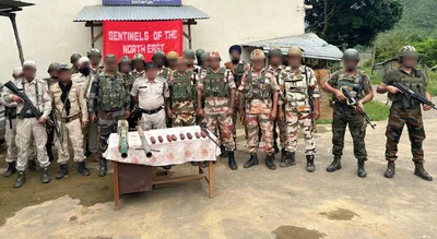 manipur  security forces seize weapons cache in border villages