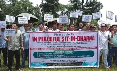 arunachal villagers protest nhpc over land acquisition and compensation issues
