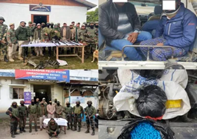 manipur  arms  ammunition recovered  drug peddlers held