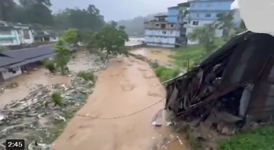 arunachal  sudden cloudburst triggers landslides and floods in itanagar