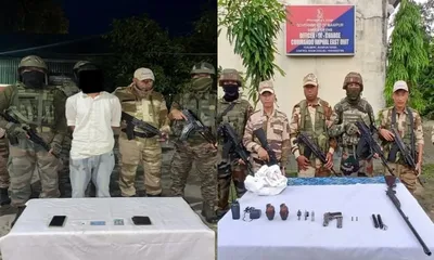 manipur  pla cadre arrested  weapons recovered