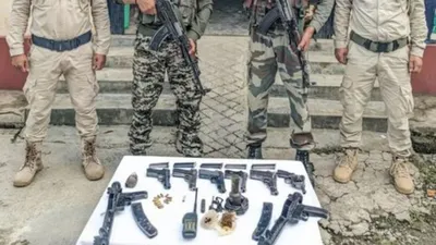 manipur  hideout filled with weapons busted in noney