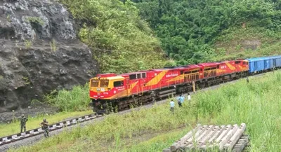 manipur  train with fci rice returns midway as heavy rains damage track