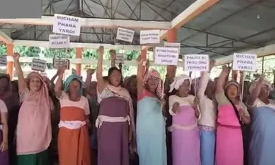 manipur  meira paibis  protests arrest of volunteer in imphal