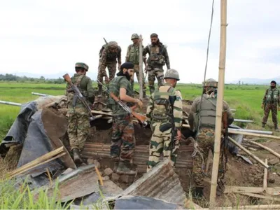 manipur  joint forces dismantle militant hideouts in churachandpur