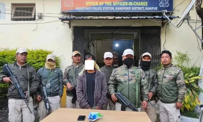 manipur  kuki village chief arrested with nearly 1 kg of opium in kangpokpi
