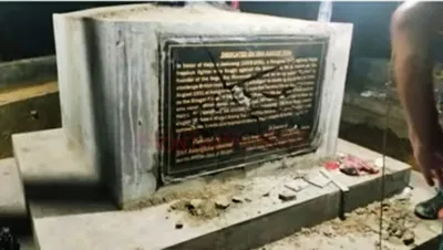 monolith of naga leader heipou jadonang demolished in manipur