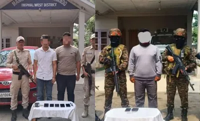 manipur  unlf p and pla cadres arrested for extortion