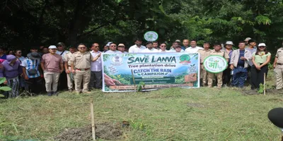 manipur  tree plantation drive held along lanva river in churachandpur