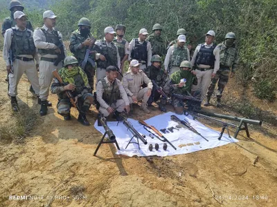 manipur  security forces recover arms and ammunition in imphal east