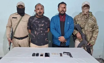 manipur police arrest two kykl mdf cadres  seize arms and ammunition