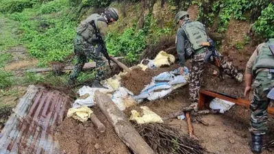 manipur  security forces destroy miscreant bunker  recover weapons in kangpokpi  amp  churachandpur