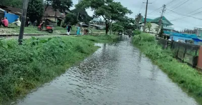 assam  overnight rain floods dibrugarh town