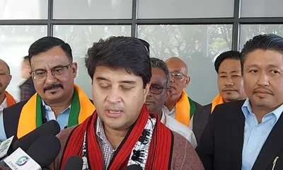 scindia arrives in dimapur for three day nagaland visit to unveil development projects 