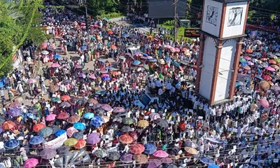 assam  tea tribes community stages protest  in dibrugarh seeking st status 