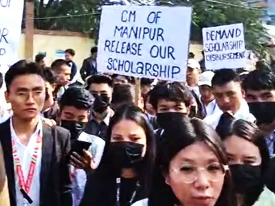 manipur  police fire tear gas as student protest turns violent