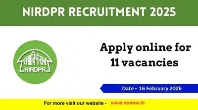 nirdpr recruitment 2025   apply online for 11 vacancies